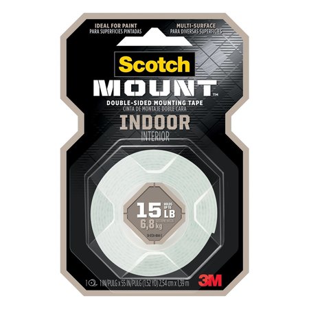 SCOTCH 3M -Mount Double Sided 1 in. W X 55 in. L Mounting Tape White 214H